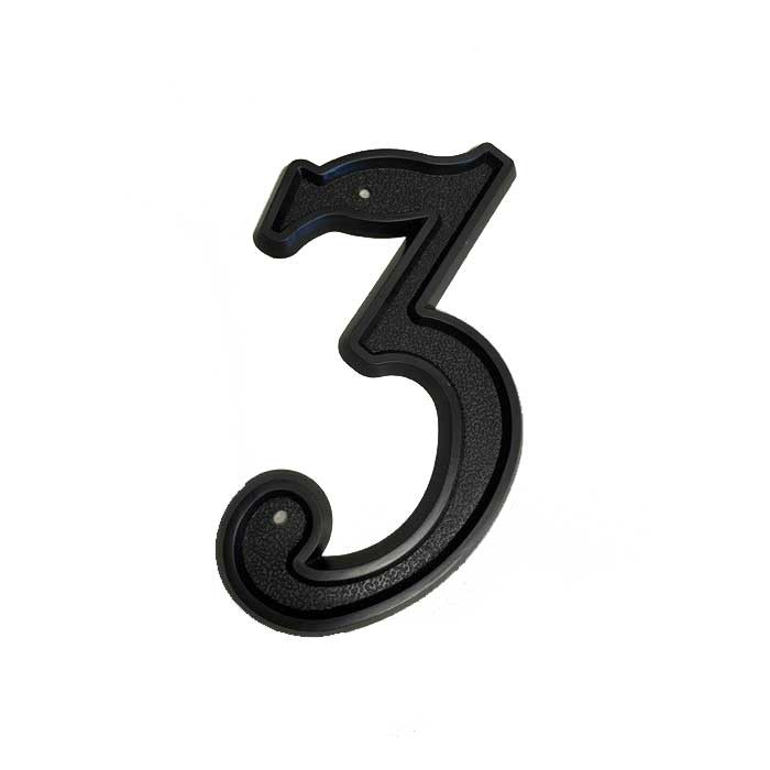 Philadelphia Hardware Group Phn-06 Plastic 6" House Number-3, Black