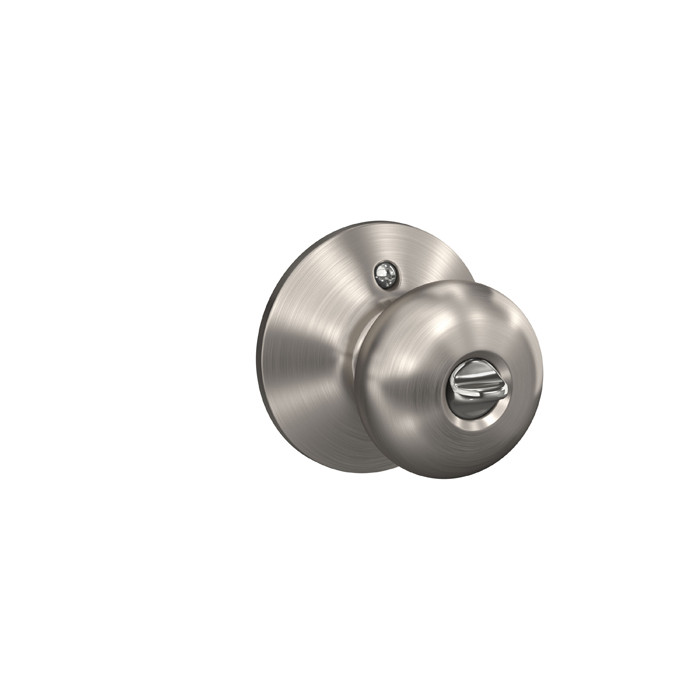 Schlage Residential F51A Plymouth Keyed Entry Knob Lock In Vis Pack Function, Satin Nickel