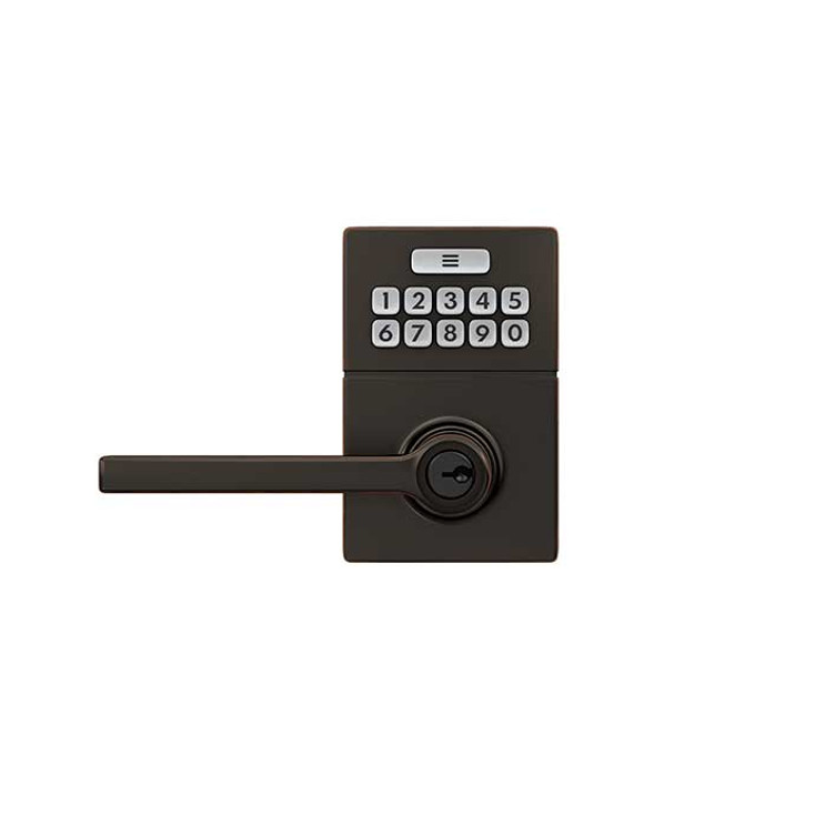 Schlage Residential Jfe109 Keypad Lever With Gatlin Trim And Solstice Lever Z-Wave Connected Set, Style, Aged Bronze