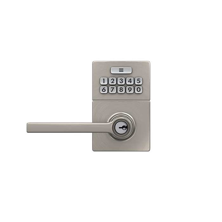 Schlage Residential Jfe109 Keypad Lever With Gatlin Trim And Solstice Lever Z-Wave Connected Set, Style, Satin Nickel