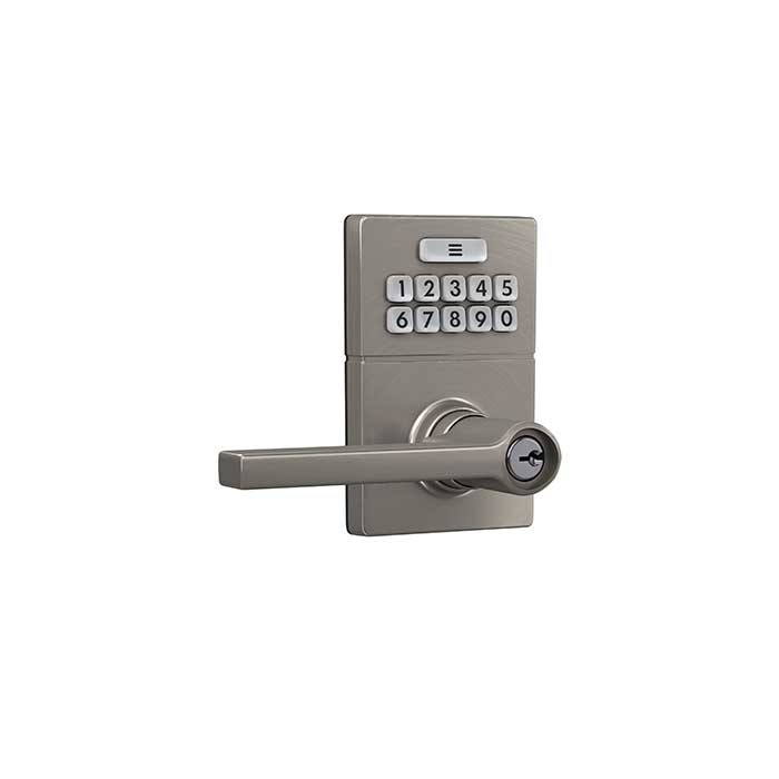 Schlage Residential Jfe109 Keypad Lever With Gatlin Trim And Solstice Lever Z-Wave Connected Set, Style, Satin Nickel
