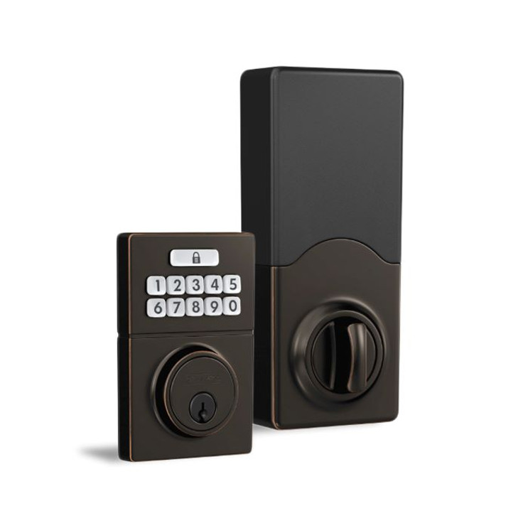 Schlage Residential Jbe109 Gatlin Electronic Keypad Deadbolt Z-Wave Connected, Trim, Aged Bronze
