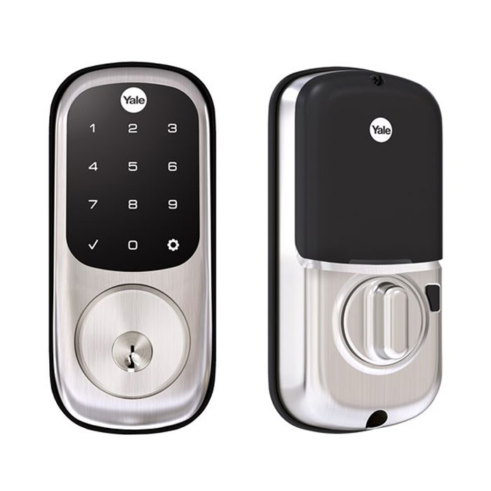 Yale Residential Assure Lock Touchscreen Deadbolt With Z-Wave Smart Module And Schlage C Keyway Keyed Different, Satin Nickel