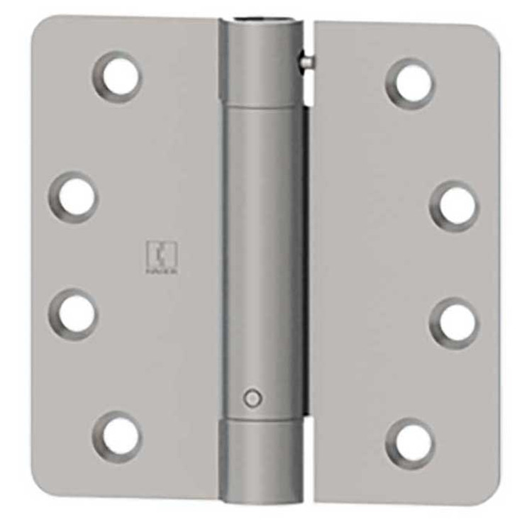 Hager Full Mortise Residential Hinge 1/4" Radius Corner Spring Steel 4" X 4", Satin Chrome