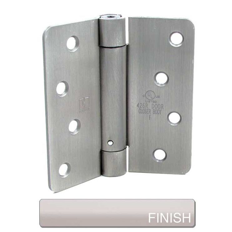 Hager Full Mortise Residential Hinge 1/4" Radius Corner Spring Steel 4" X 4", Satin Chrome-1751-4X4-26D