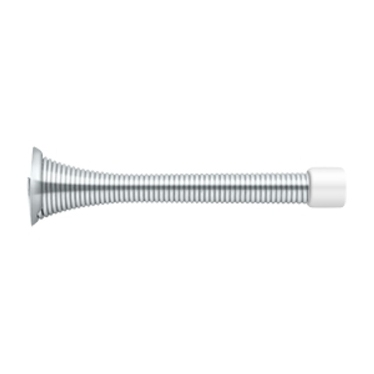 Deltana Baseboard Door Bumper-Steel 3-3/4", Hd, 7/16" Tip Projection, Bright Polished Chrome