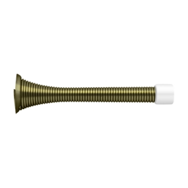 Deltana Baseboard Door Bumper-Steel 3-3/4", Hd, 7/16" Tip Projection, Satin Brass Blackened