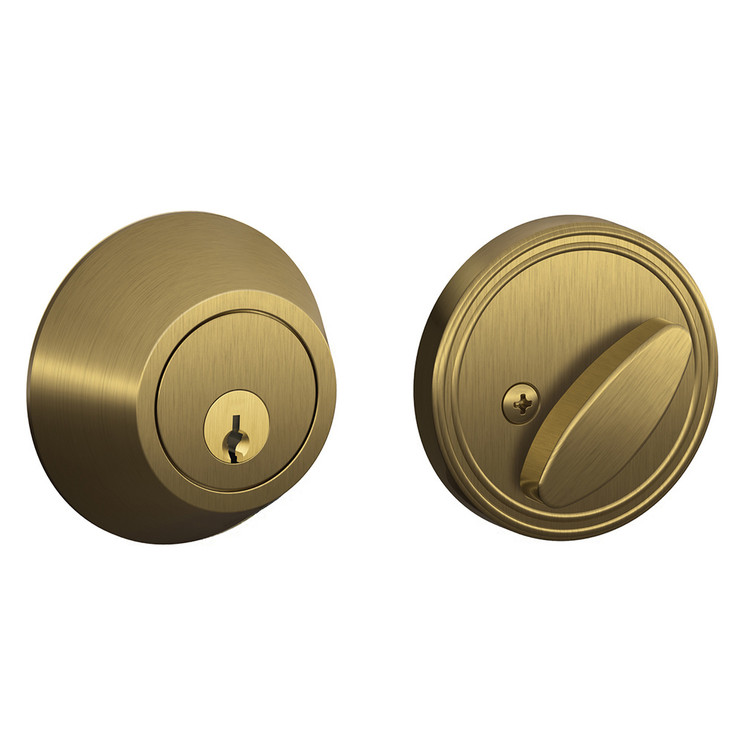Schlage Residential JD60 Deadbolt, Single Cylinder, Schlage C Keyway, Adjustable 2-3/8" or 2-3/4" Backset, Satin Brass Blackened
