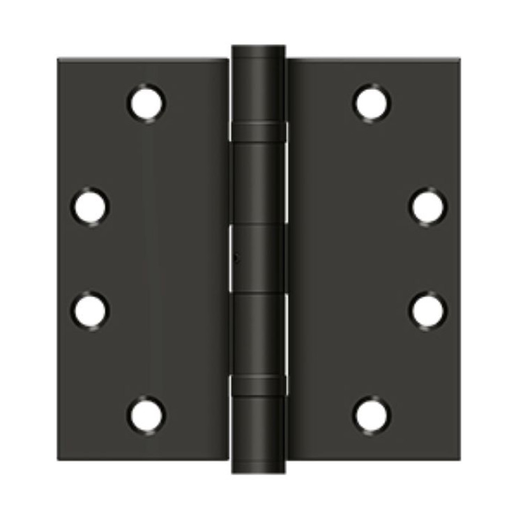Deltana 4-1/2" X 4-1/2" Square Corner Hinge W/ Ball Bearings And Nrp Residential Steel, .13 Thickness, Bearing, Oil Rubbed Dark Bronze