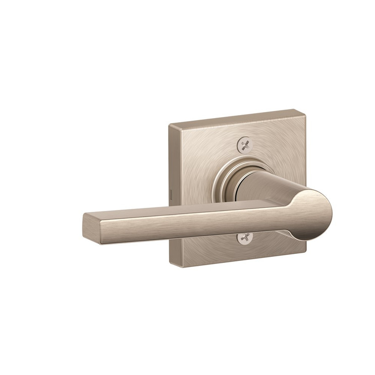 Schlage Residential J170 Solstice Dummy Lever Lock With Collins Trim Function, Decorative, Satin Nickel