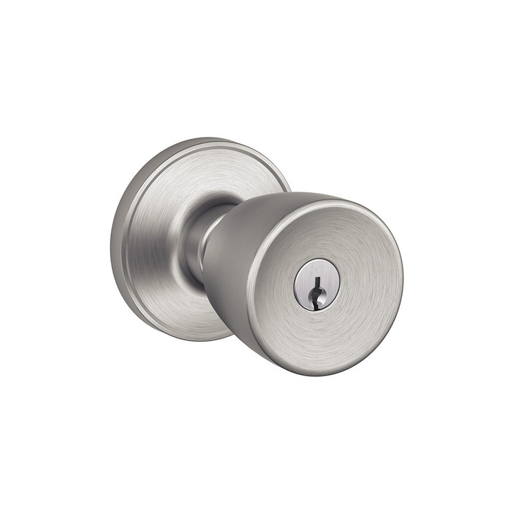 Schlage Residential J54 Byron Keyed Entry Knob Lock Function, Satin Stainless Steel