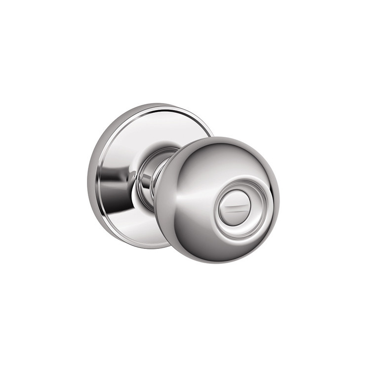 Schlage Residential J40 Corona Privacy Knob Lock Function, Bright Polished Chrome