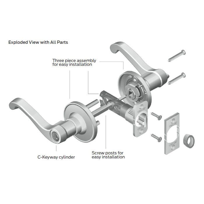 Schlage Residential J40 Marin Privacy Lever Lock Function, Matte Black