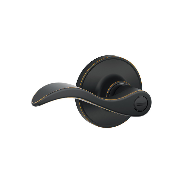 Schlage Residential J40 Seville Privacy Lever Lock Function, Aged Bronze