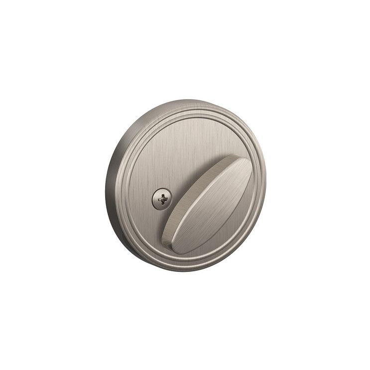 Schlage Residential JD80 One Sided Deadbolt, No Exterior Plate Or Exposed Trim, Adjustable 2-3/8" or 2-3/4" Backset, Satin Nickel