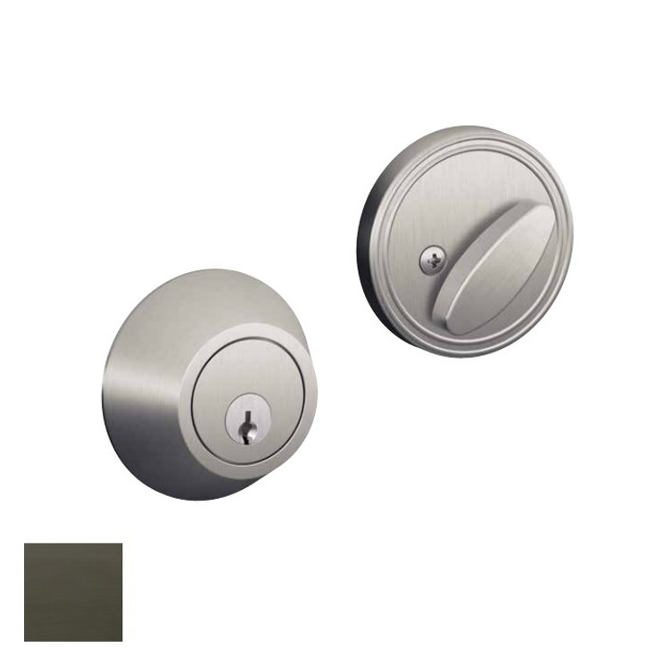 Schlage Residential JD62 Deadbolt In Vis Pack, Double Cylinder, Schlage C Keyway, Adjustable 2-3/8" or 2-3/4" Backset, Aged Bronze
