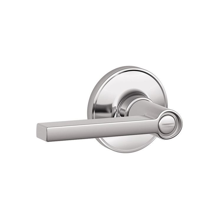 Schlage Residential J40 Solstice Privacy Lever Lock Function, Bright Polished Chrome