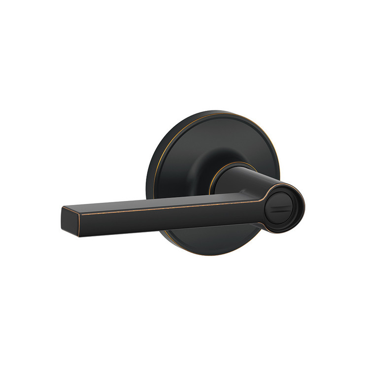 Schlage Residential J40 Solstice Privacy Lever Lock Function, Aged Bronze
