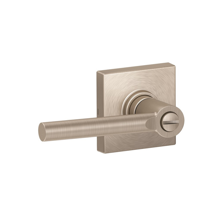Schlage Residential J40 Broadway Privacy Lever Lock With Collins Trim Function, Decorative, Satin Nickel