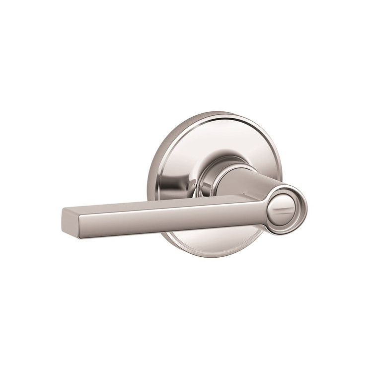 Schlage Residential J40 Solstice Privacy Lever Lock With Collins Trim Function, Decorative, Bright Polished Chrome