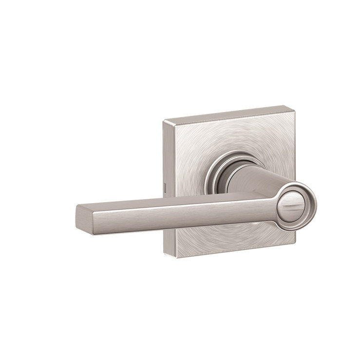 Schlage Residential J40 Solstice Privacy Lever Lock With Collins Trim Function, Decorative, Satin Chrome