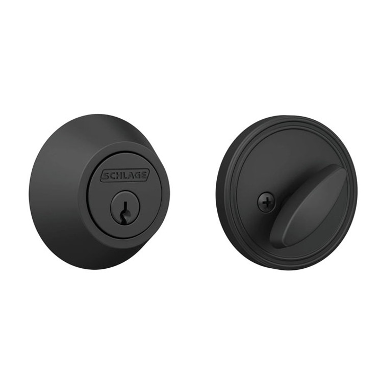Schlage Residential JD60F Deadbolt, Single Cylinder, Schlage C Keyway, Adjustable 2-3/8" or 2-3/4" Backset, UL Listed, Matte Black