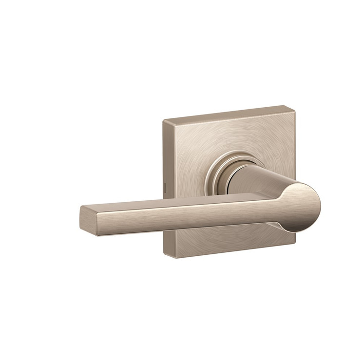 Schlage Residential J10 Solstice Passage Lever Lock With Collins Trim Function, Decorative, Satin Nickel