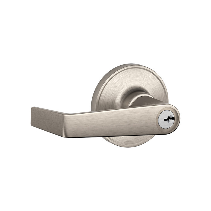 Schlage Residential J54 Marin Keyed Entry Lever Lock Function, Satin Nickel