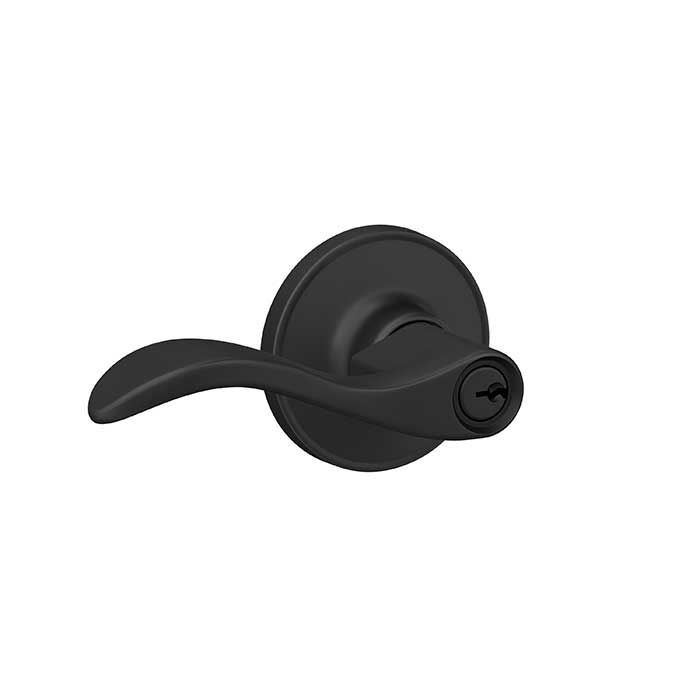Schlage Residential J54 Seville Keyed Entry Lever Lock Function, Matte Black