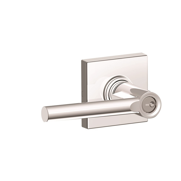 Schlage Residential J54 Broadway Keyed Entry Lever Lock With Collins Trim Function, Decorative, Bright Polished Chrome