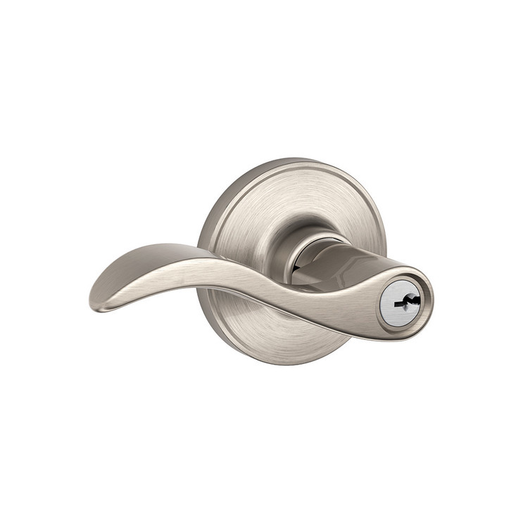 Schlage Residential J54 Seville Keyed Entry Lever Lock In Vis Pack Function, Satin Nickel
