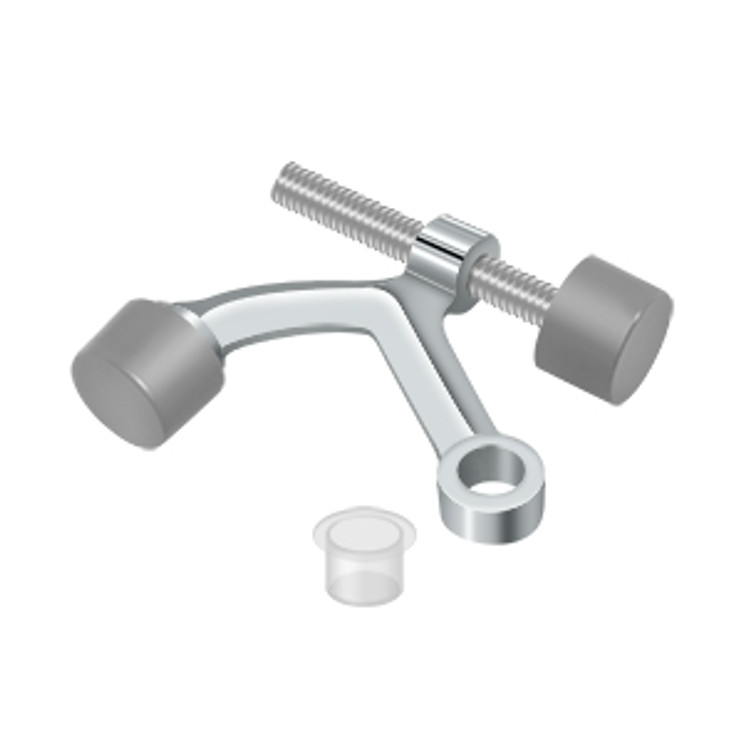Deltana Hinge Pin Door Stop, Mounted, Solid Brass, Bright Polished Chrome