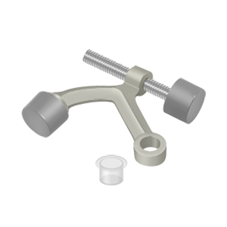 Deltana Hinge Pin Door Stop, Mounted, Solid Brass, Satin Nickel