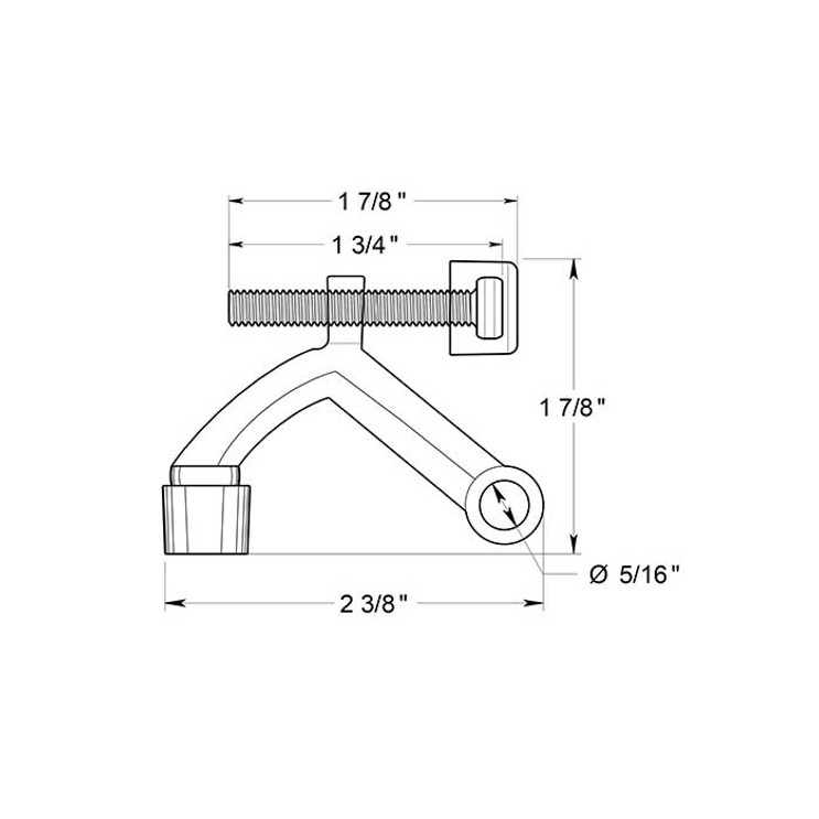 Deltana Hinge Pin Door Stop, Mounted, Solid Brass, Satin Nickel