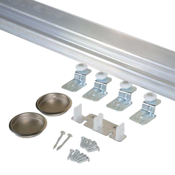 Orca Hardware By1300Af Track Kit 72" Aluminum For Single Roller By-Pass Door With Small Fascia