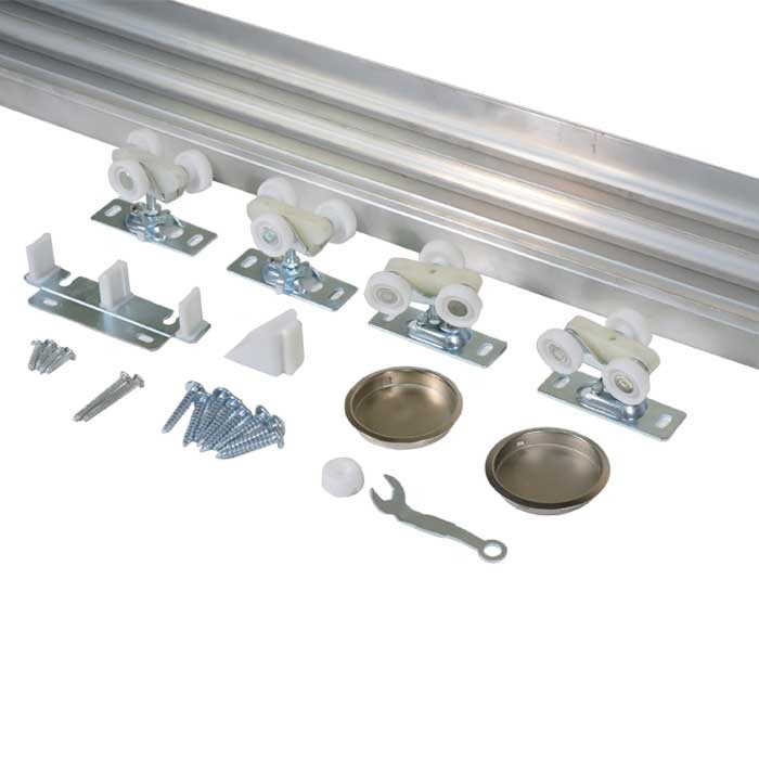 Orca Hardware Bpk1200F Bypass Door Track 72", 125 Lbs., For Fascia Standard Rollers, 1-3/8" Thickness