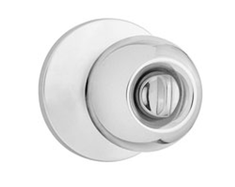 Safe Lock SK3000 Regina Privacy Knob, Round Rose, Round Corner Adjustable Latch, Round Corner Strike, Satin Chrome
