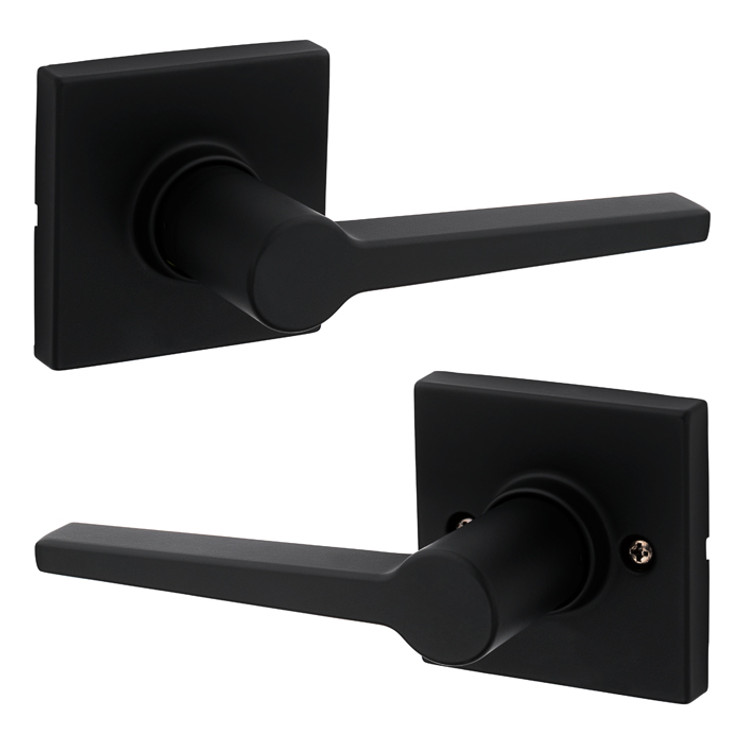 Safe Lock SL1002 Daylon UL Passage Lever /Hall/Closet, Square Rose, Round Corner Adjustable Latch, Round Corner Strike, Satin Nickel