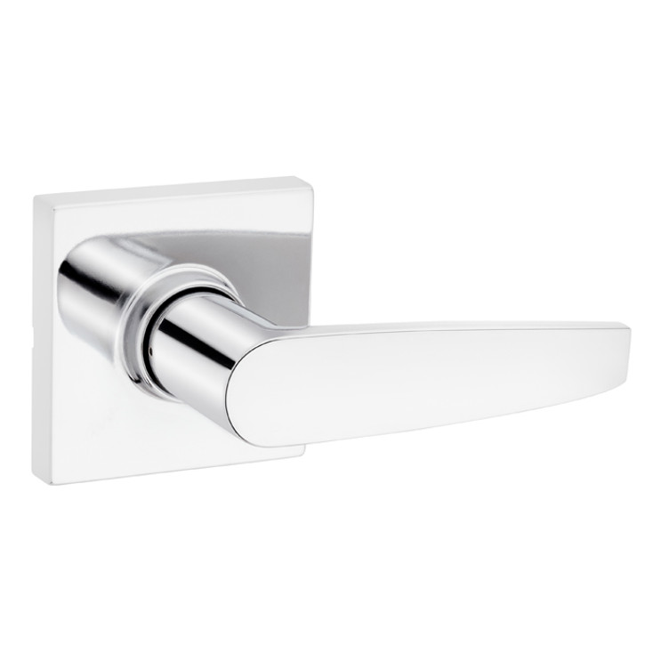 Safe Lock SL1000 Winston Passage Lever, Square Rose, Round Corner Adjustable Latch, Round Corner Strike, Bright Polished Chrome