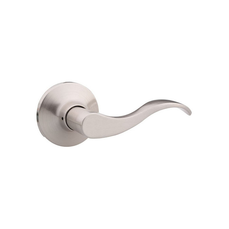 Safe Lock SL1000 Layton Passage Lever, Round Rose, Round Corner Adjustable Latch, Round Corner Strike, Satin Nickel