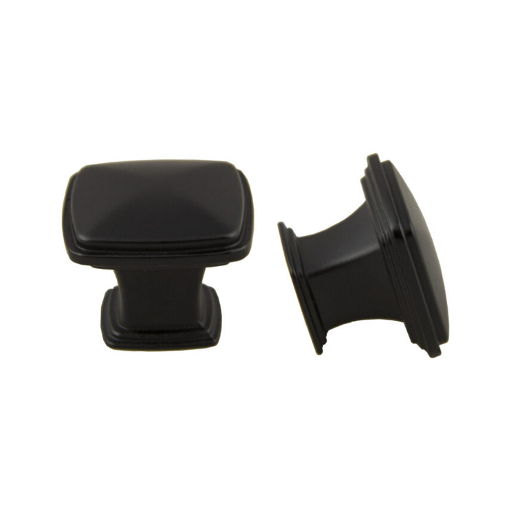 Orca Hardware Ck-20032 Baker Cabinet Knob Collection, Square Pull, 32mm Diameter, Zinc Alloy, Matte Black