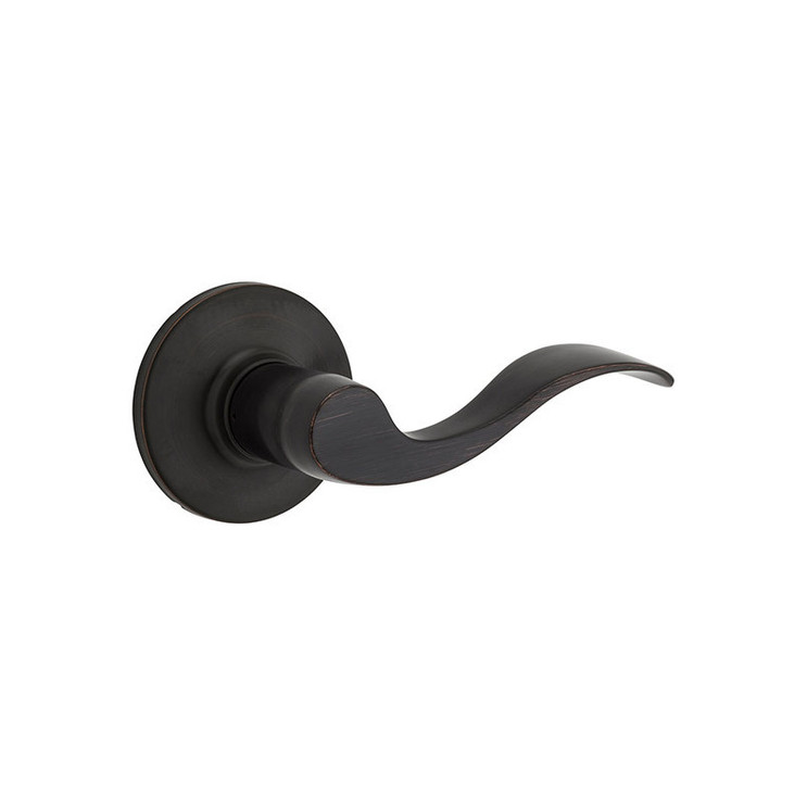 Safe Lock SL1000 Layton Passage Lever, Round Rose, Round Corner Adjustable Latch, Round Corner Strike, Matte Black