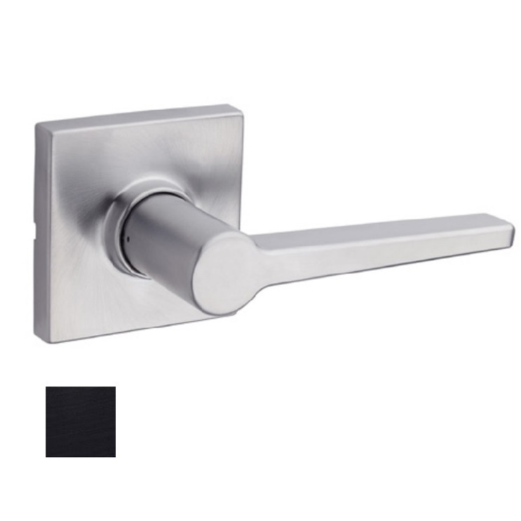 Safe Lock SL1000 Daylon Passage Lever, Square Rose, Round Corner Adjustable Latch, Round Corner Strike, Matte Black