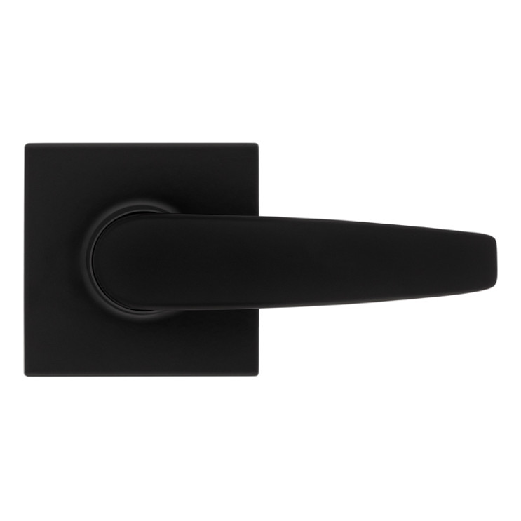 Safe Lock SL1000 Winston Passage Lever, Square Rose, Round Corner Adjustable Latch, Round Corner Strike, Matte Black
