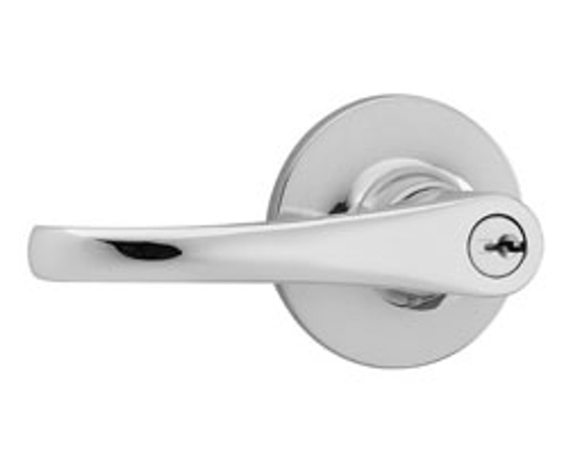 Safe Lock SL5000 Grapevine Keyed Entry Lever, Round Rose, Round Corner Adjustable Latch, Round Corner Strike, Satin Nickel