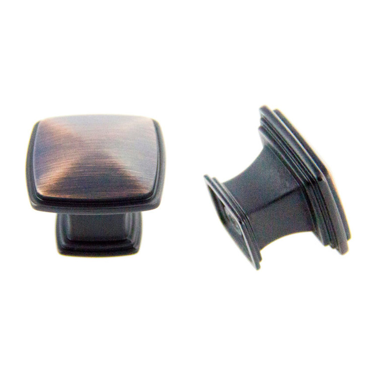 Orca Hardware Ck-20032 Baker Cabinet Knob Collection, Square Pull, 32Mm Diameter, Zinc Alloy, Oil Rubbed Bronze