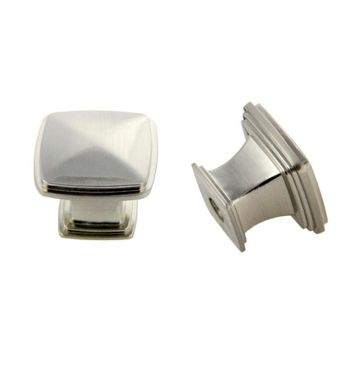 Orca Hardware Ck-20032 Baker Cabinet Knob Collection, Square Pull, 32Mm Diameter, Zinc Alloy, Satin Nickel
