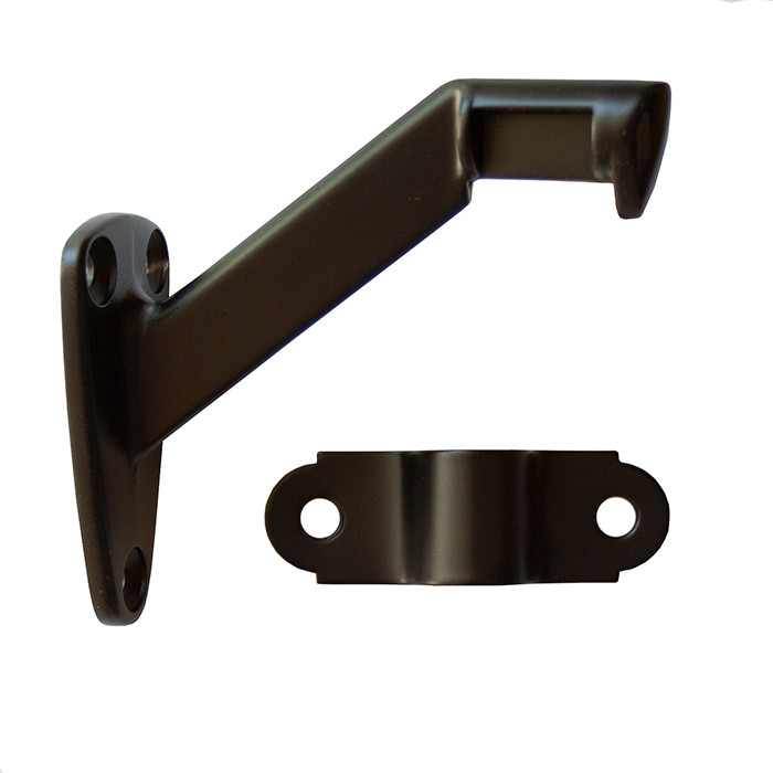 Orca Hardware Hd Handrail Bracket Heavy Duty, Zinc Alloy, Matte Black