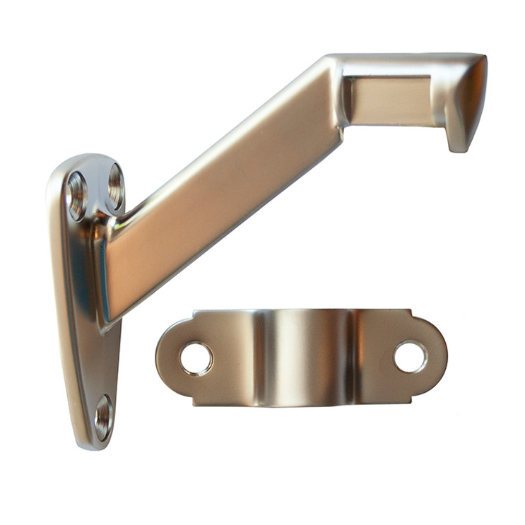 Orca Hardware Hd Handrail Bracket Heavy Duty, Zinc Alloy, Satin Chrome