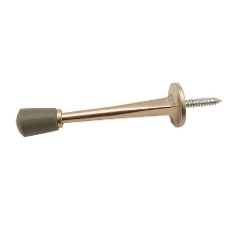 Orca Hardware Hd Rigid Door Stop With Gray Tip Regular Duty, Brass, 3" Length, Satin Nickel
